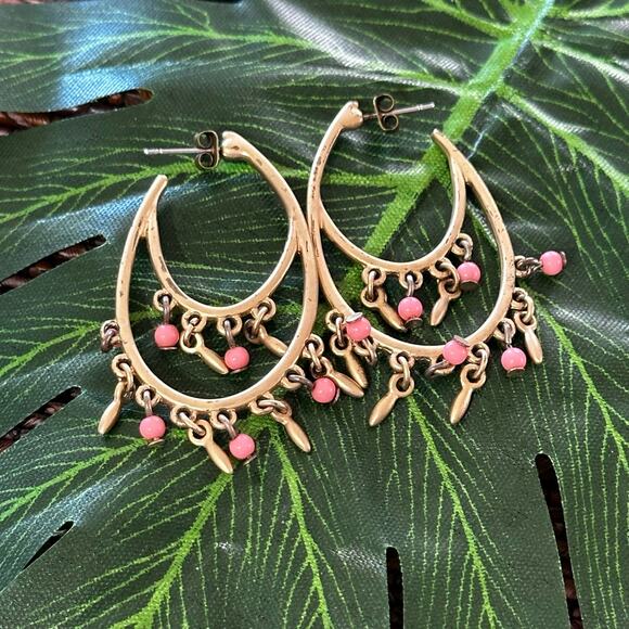 BOGO FREE BEADED FLUTTER HOOP EARRINGS - Picture 3 of 4